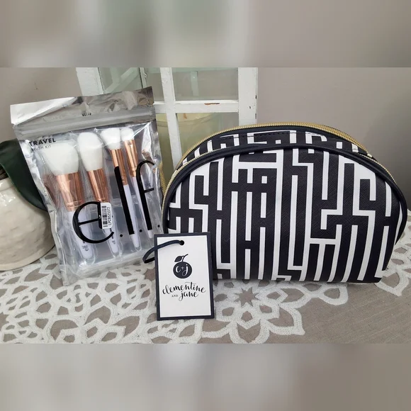 Clementine & Jane & E.L.F. NWT, Cosmetic Case & Travel Brushes - Picture 8 of 9